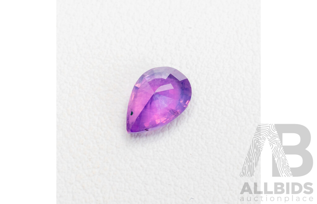 Opalescent Pink Sapphire, Natural Pear Cut Gemstone, 1.65ct