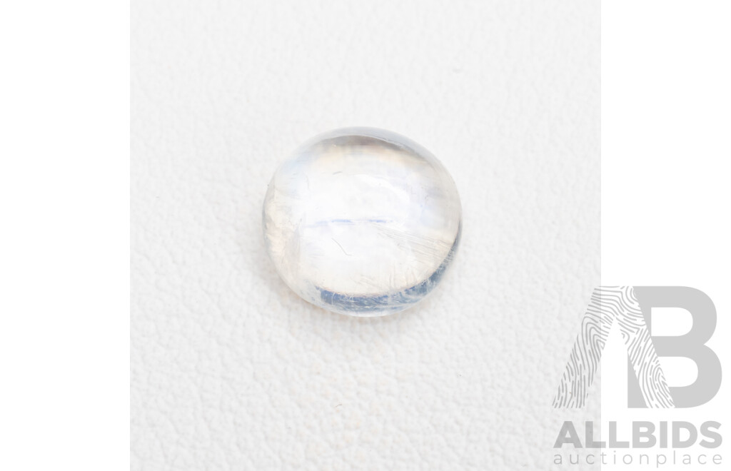 Blue Moonstone, Natural Round Cut Cabochon Gemstone, 2.85ct, Origin Sri Lanka
