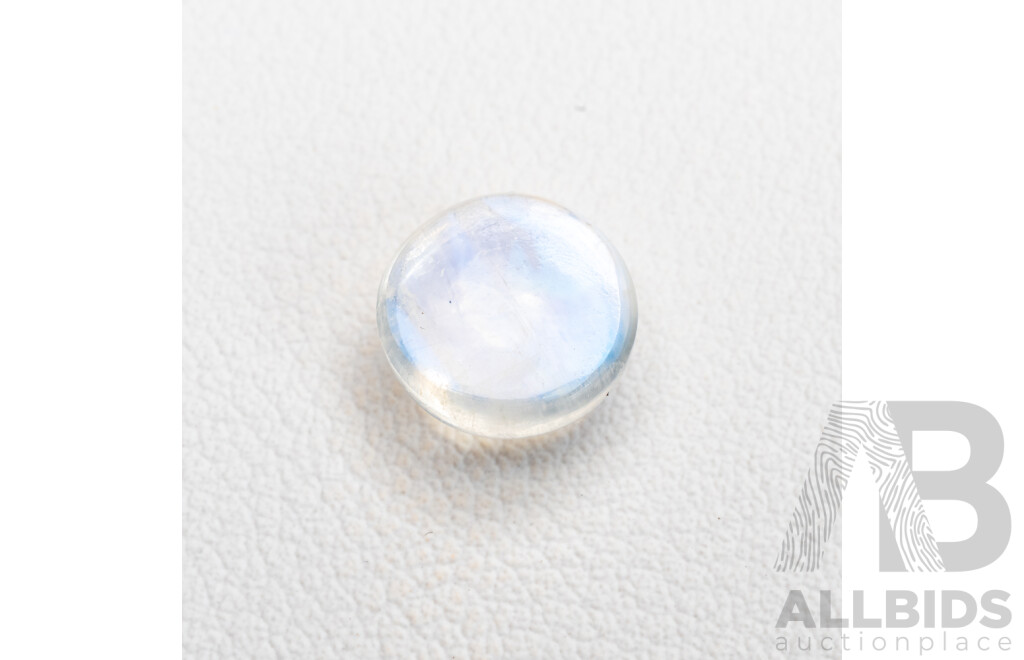 Blue Moonstone, Natural Round Cut Cabochon Gemstone, 2.85ct, Origin Sri Lanka