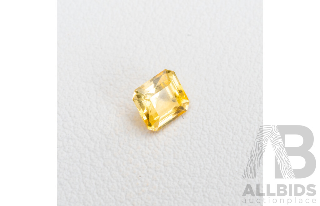 Yellow Sapphire, Natural Corundum Princess Cut Gemstone, 1.05ct, Origin Sri Lanka