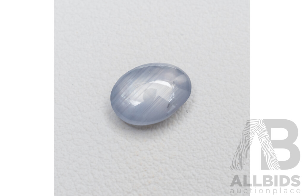 Star Sapphire, Natural Corundum Sky Blue Oval Cabochon Gemstone, 2.55ct, Origin Sri Lanka