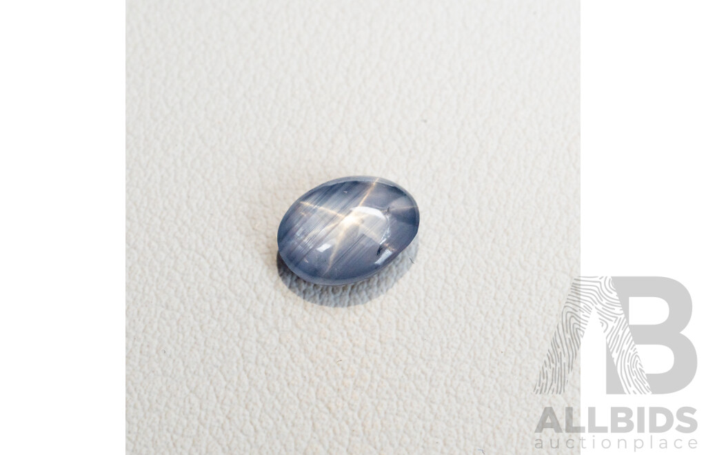 Star Sapphire, Natural Corundum Sky Blue Oval Cabochon Gemstone, 2.55ct, Origin Sri Lanka