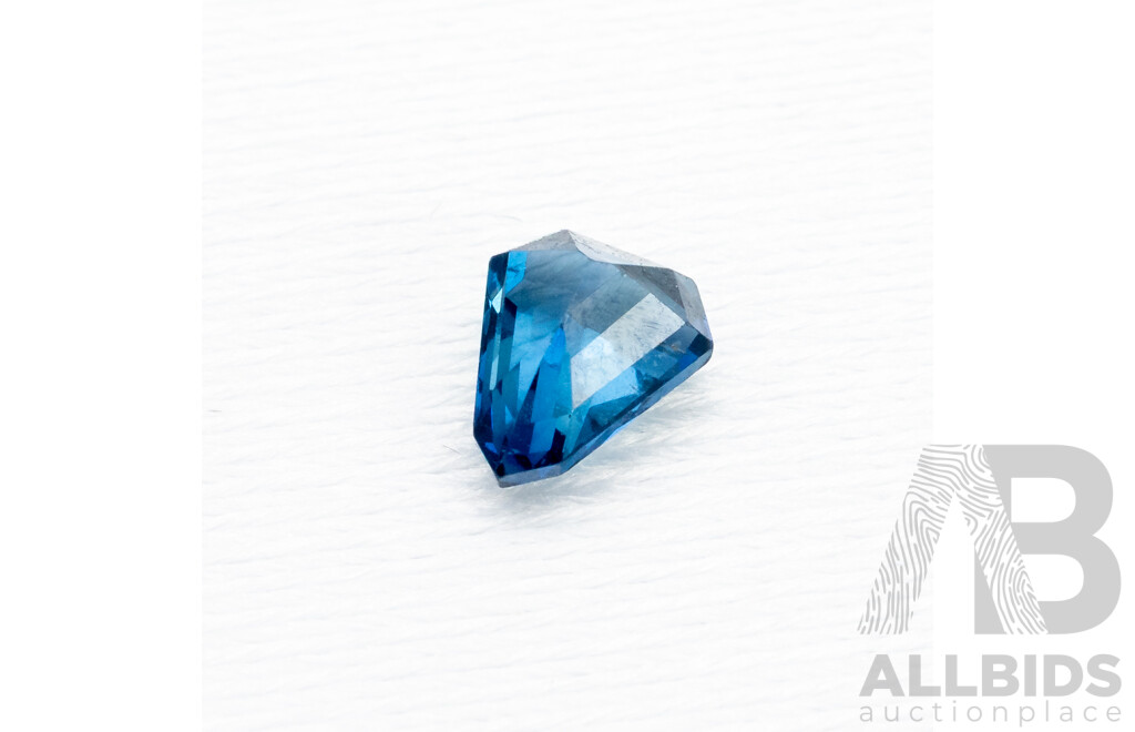1.2ct Elongated Shield Cut Teal Sapphire