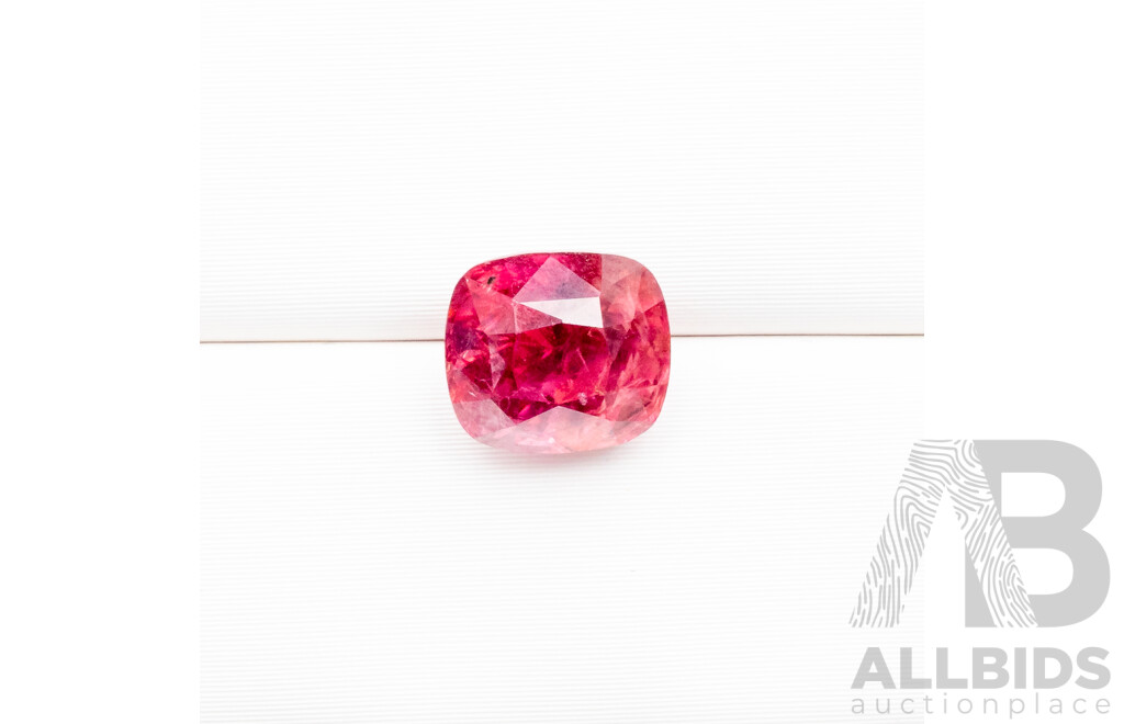 2ct Elongated Cushion Cut Orangish Pink Spinel