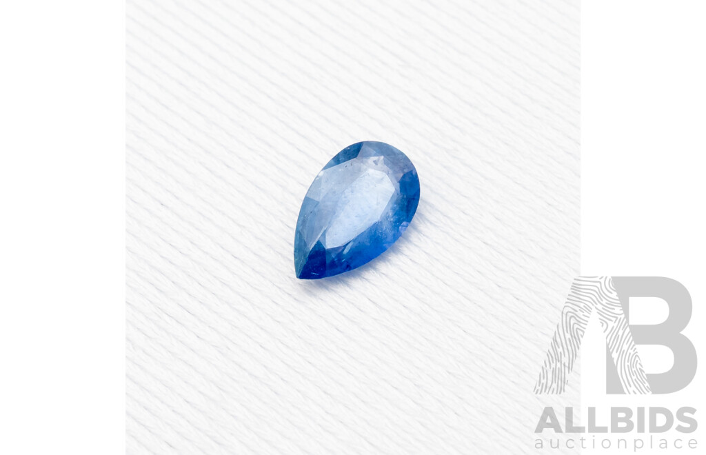 1.65ct Elongated Pear Cut Blue Sapphire