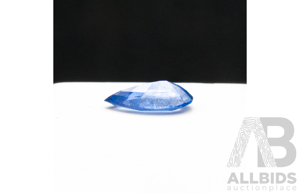 1.65ct Elongated Pear Cut Blue Sapphire