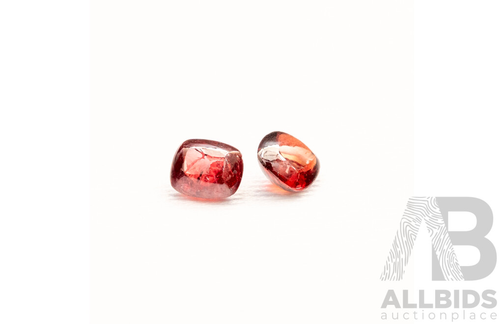 2.6ct Pair of Sugarloaf Cut Red Spinels