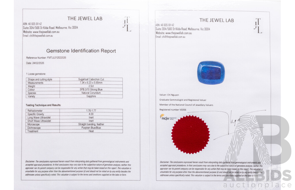 Elongated Cushion Cut Sugar Loaf Blue Sapphire - 2.50cts