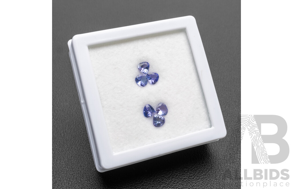 (6) Rounded Trilliant Cut Tanzanites - 2.10cts