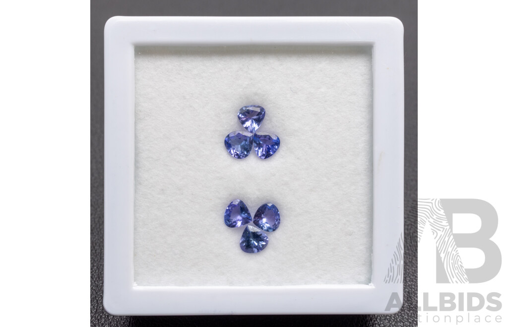 (6) Rounded Trilliant Cut Tanzanites - 2.10cts