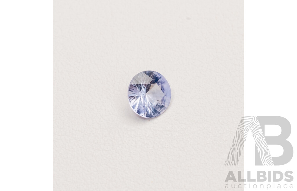 Ceylon Sapphire, Natural Corundum Round Brilliant Cut Sky Periwinkle Blue Gemstone 1.30ct
