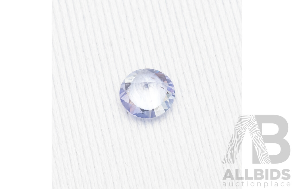 Ceylon Sapphire, Natural Corundum Round Brilliant Cut Sky Periwinkle Blue Gemstone 1.30ct
