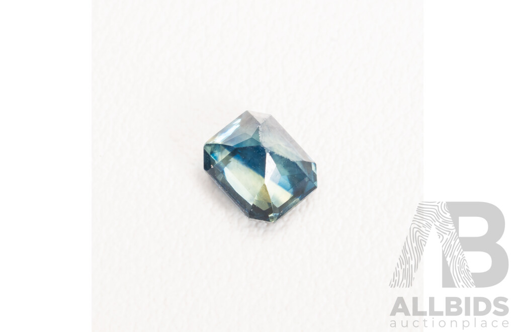 Teal Sapphire, Natural Corundum Cushion Cut Gemstone, 1.30ct, Origin Madagascar