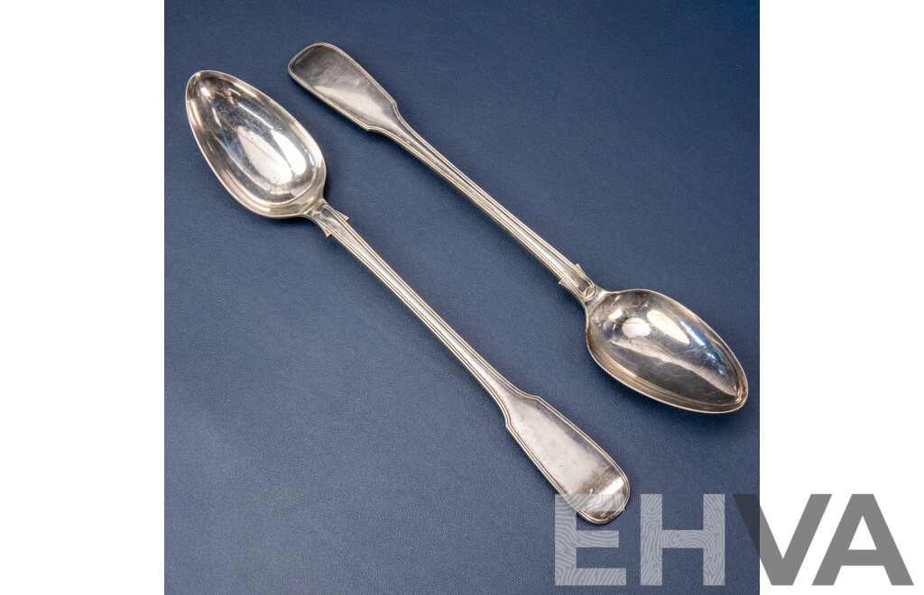 Two Large Vintage Silver Plate Serving Spoons