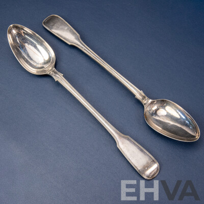 Two Large Vintage Silver Plate Serving Spoons