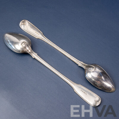 Two Large Vintage Silver Plate Serving Spoons