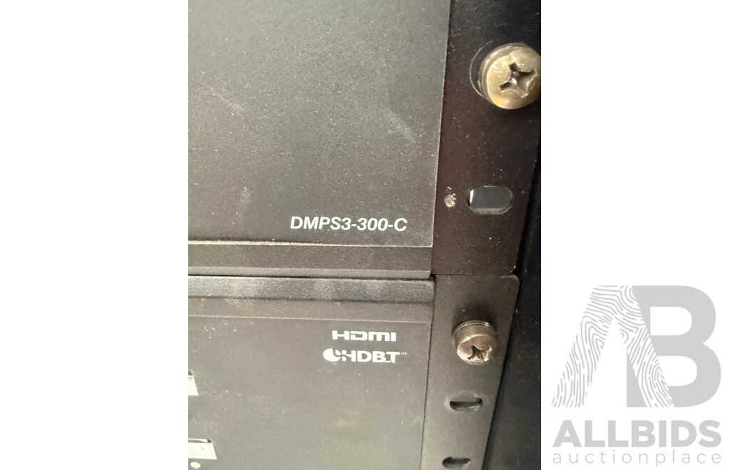 Hallam Rack Cabinet Containing Digital Media System - DMPS3-300-C + DMPS-200-C + ST-COM + C2N-VEQ4 + ST-COM