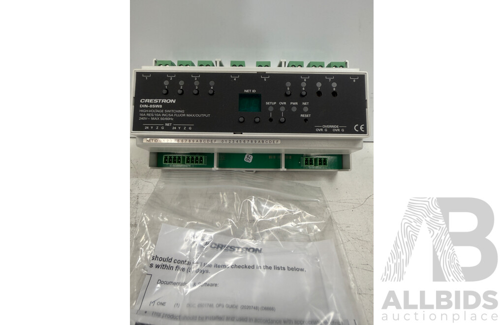 Crestron DIN-8SW8-I DIN Rail High-Voltage Switch with Digital Inputs