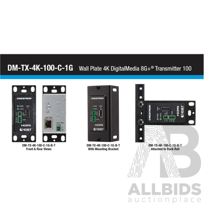 Crestron - DM-TX-4K-100-C-1G Wall Plate 4k DigitalMedia 8G+ Transmitter 100