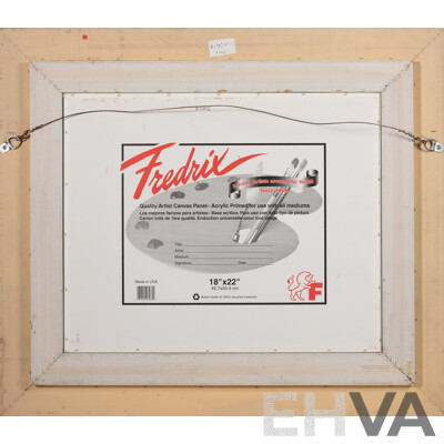 Josephine Anne Smith, (20th Century, British-Born Australian), Cheetah Family, Wonderful Original Oil on Canvas Board, 69 x 80 cm (frame)