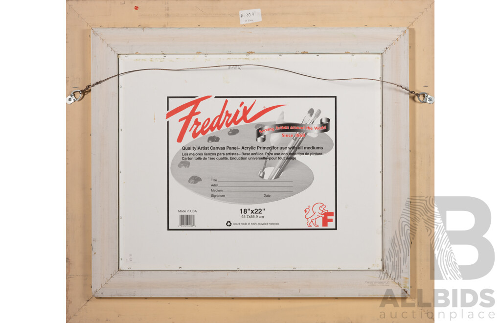 Josephine Anne Smith, (20th Century, British-Born Australian), Cheetah Family, Wonderful Original Oil on Canvas Board, 69 x 80 cm (frame)