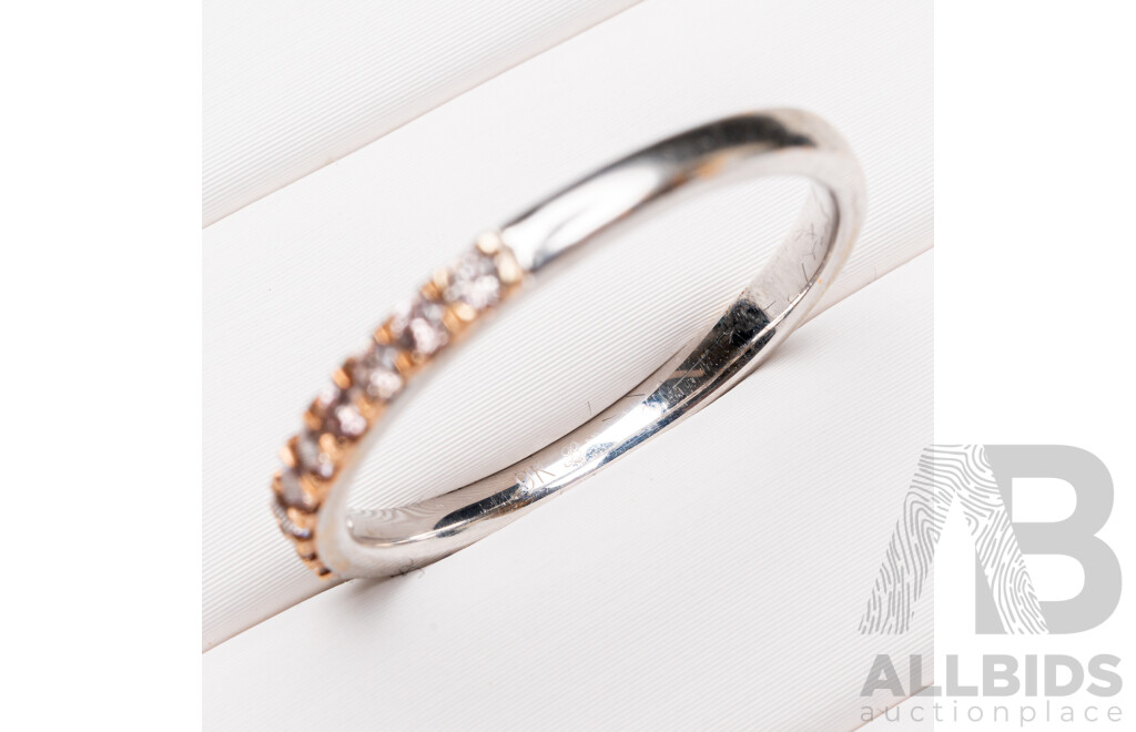 9ct Argyle Mine Rio Tinto Certified Pale Pink Diamond Ring, TDW 0.25ct, Size S, 2.43 Grams