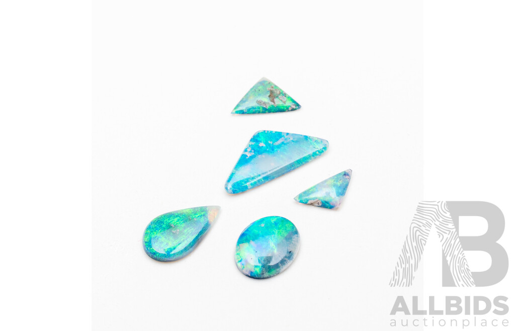Collection of Small Australian Opal Cabochons, Total 1.05ct