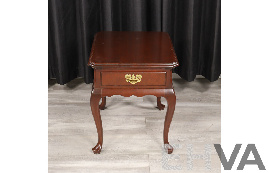 Mahogany 'Brandywine' Single Drawer Side Table by Harden Furniture