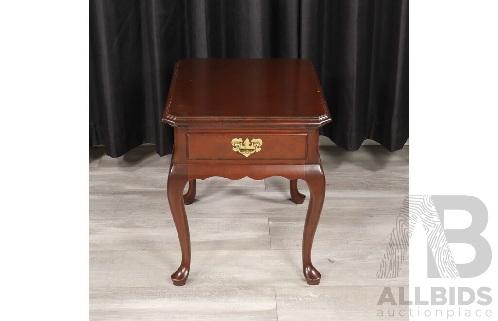 Mahogany 'Brandywine' Single Drawer Side Table by Harden Furniture
