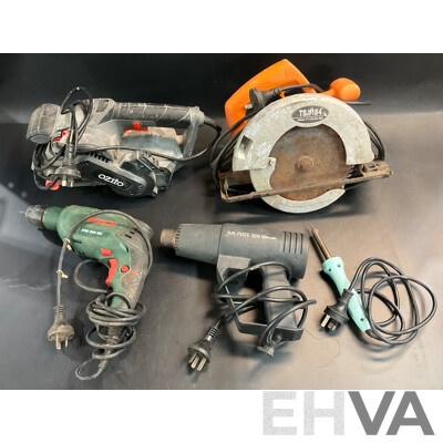 Assorted Corded Electric Tools Included 184mm Circular Saw, Sander and More - Lot of Five