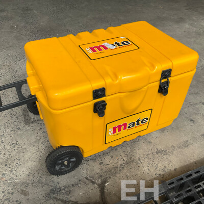 Assorted Camping Equipment - ICE MATE Ice Box, Coleman Portable Grill Stove, Airbed, Spinifex Portable Table and More