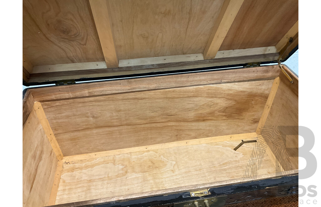 Vintage Chinese Carved Wood Chest Over Cabinet