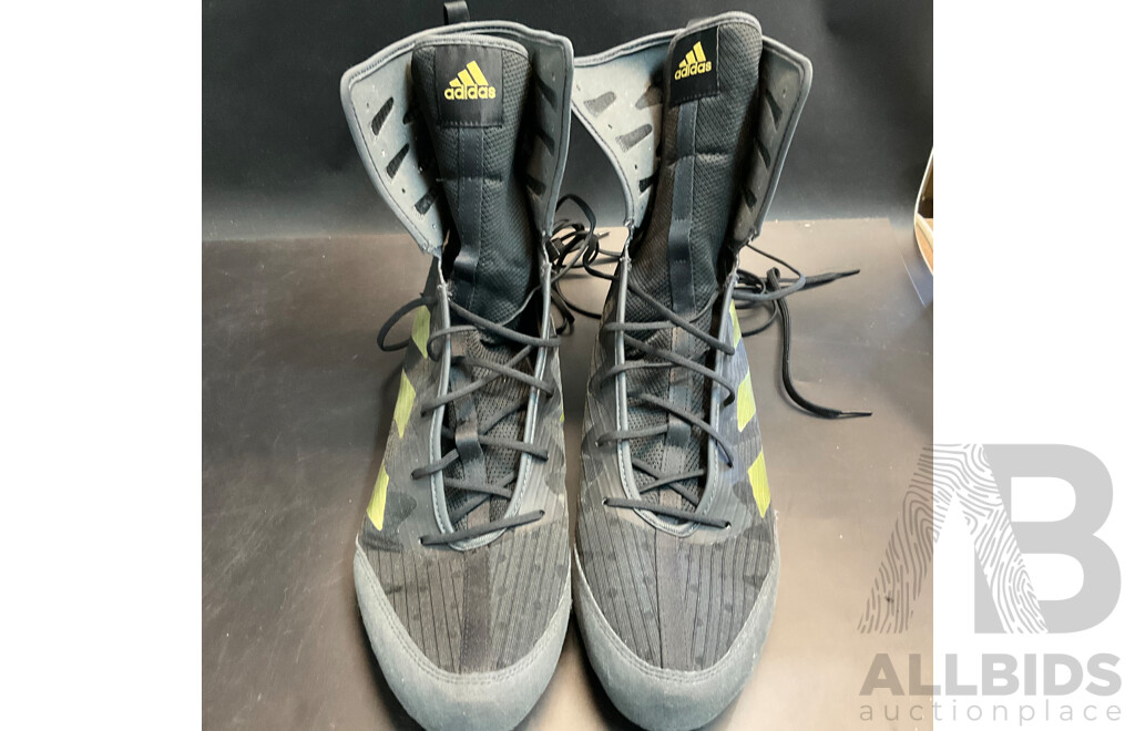 Adidas Boxing Shoes Size US12 & Assorted Boxing Equipment & Personal Gym Items