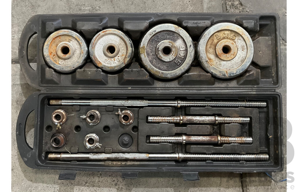 Adjustable Barbell Lifting Dumbbells with Carry Case