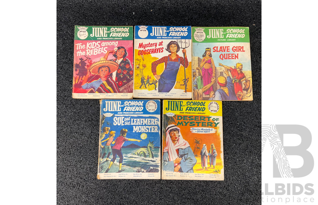 Five Vintage June and School Friend Collection #388 #419 #502 #518 #574