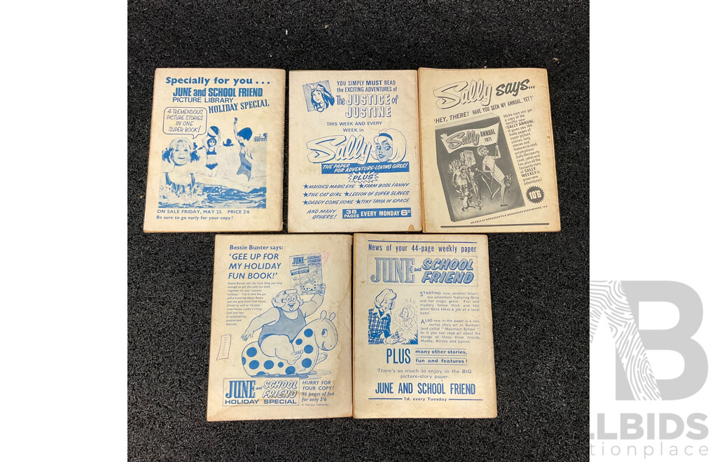 Five Vintage June and School Friend Collection #388 #419 #502 #518 #574