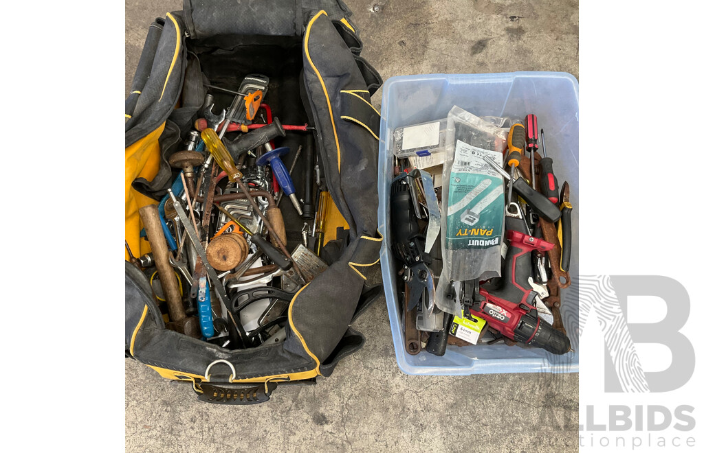 Bulk Lot - Assorted of Hand Tools with Ozito Cordless Drill Driver