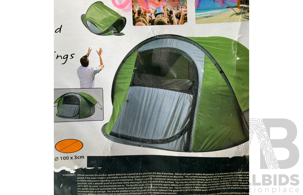 Assorted Camping Equipment - ICE MATE Ice Box, Coleman Portable Grill Stove, Airbed, Spinifex Portable Table and More