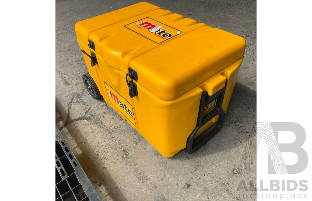 Assorted Camping Equipment - ICE MATE Ice Box, Coleman Portable Grill Stove, Airbed, Spinifex Portable Table and More