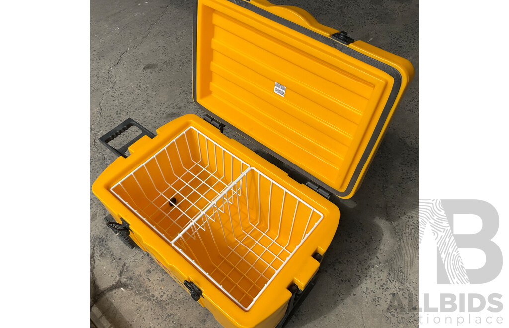 Assorted Camping Equipment - ICE MATE Ice Box, Coleman Portable Grill Stove, Airbed, Spinifex Portable Table and More