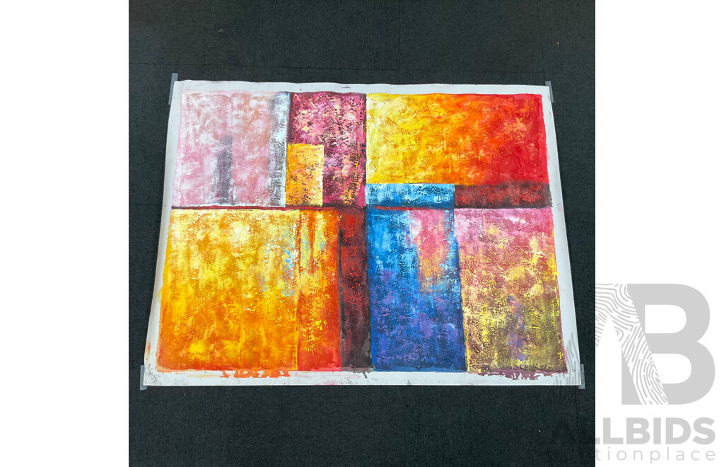 Two Textured Abstract Painting - Acrylic on Canvas