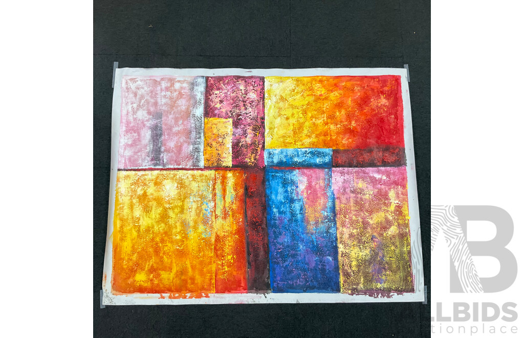 Two Textured Abstract Painting - Acrylic on Canvas