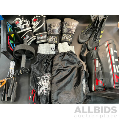 Adidas Boxing Shoes Size US12 & Assorted Boxing Equipment & Personal Gym Items