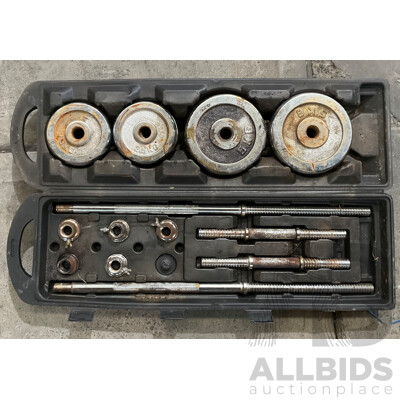 Adjustable Barbell Lifting Dumbbells with Carry Case