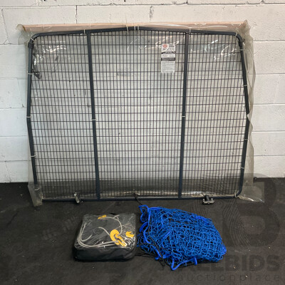 Toyota Cargo Barrier for Hiace 6.0 and Two Trunk Cargo Net Mesh