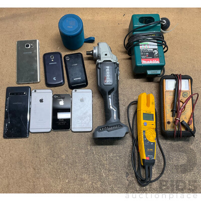 Spare or Repair - IPhone, Samsung Mobile Phone, Anko Speaker & Assorted Tools