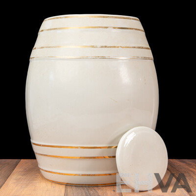 Vintage Ceramic Brandy Barrell with Brass Tap