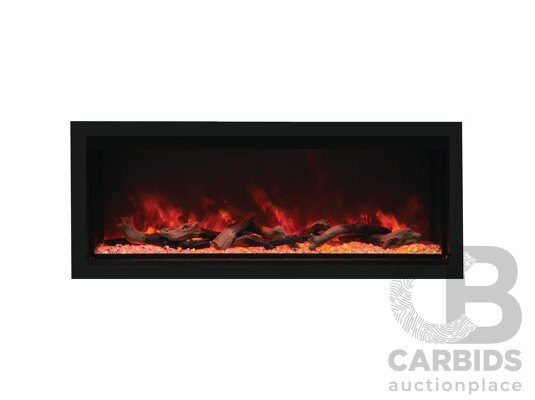 1662516 · Remii 55 Inch Extra Tall Indoor Built-In Electric Fireplace with Black Steel Surround 102755-XT