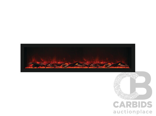 Remii 65 Inch Deep Indoor Built-in Electric Fireplaces with Black Steel Surround (102765-DE) - ORP $5,999