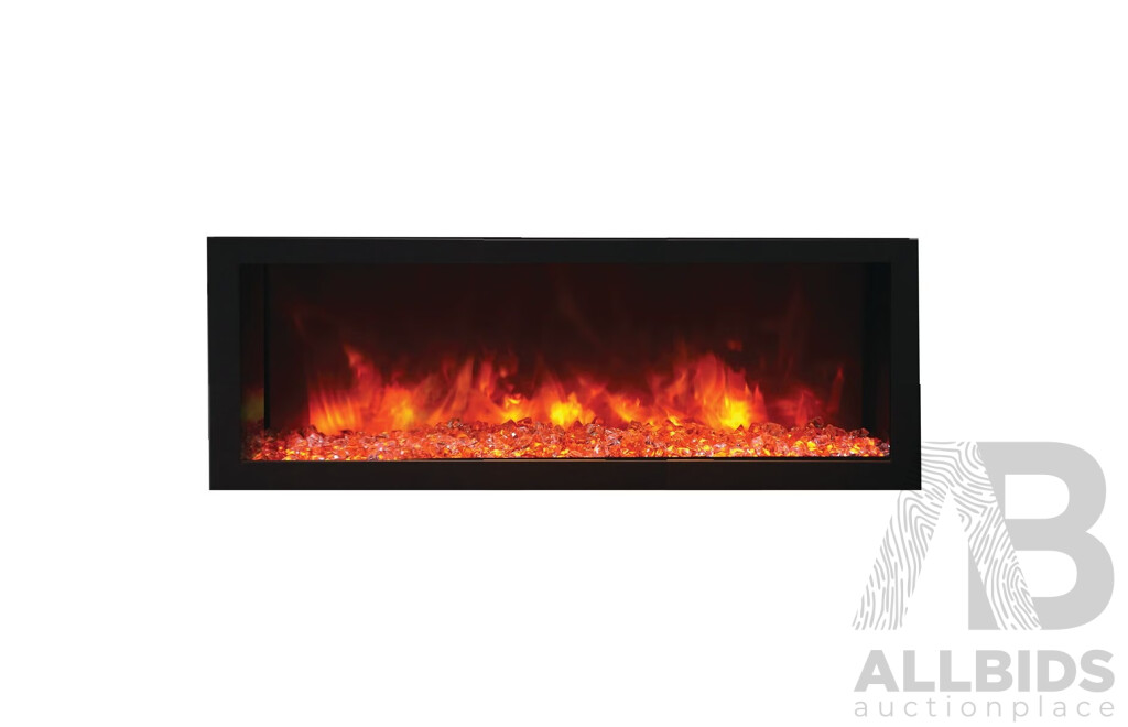 Remii 45 Inch Deep Indoor Built-in Electric Fireplaces with Black Steel Surround (102745-DE)